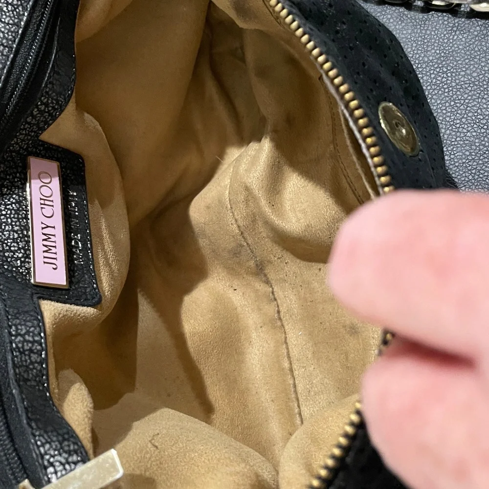 Jimmy Choo Small Blythe Black Leather Shoulder Bag - Picture 9 of 14